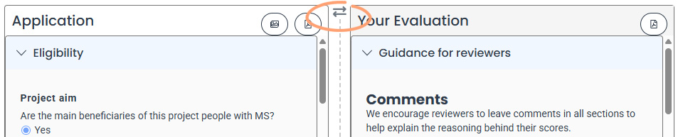 Reverse application and evaluation forms