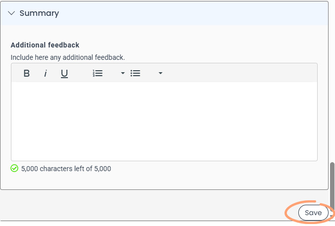 Grants portal save button