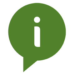 Information symbol in green speech bubble