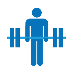 Illustration of person holding a barbell weight