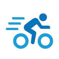 Illustration of person on a bicycle