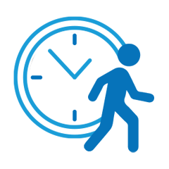 Person in front of a clock illustration