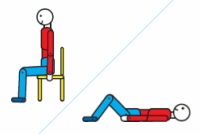 sitting or lying starting position