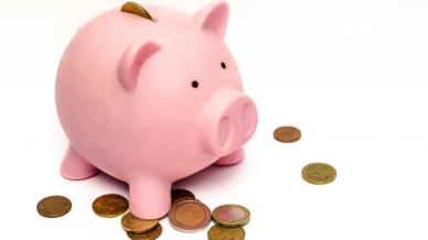 Piggy bank with pounds