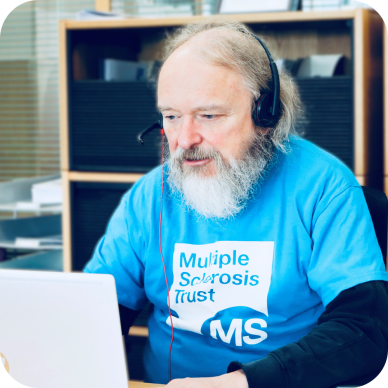 Simon answering the MS Trust helpline
