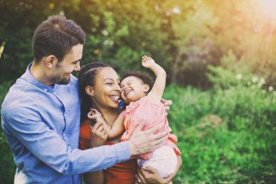 Young family in nature