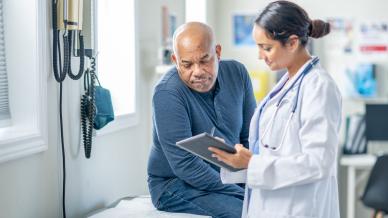 Doctor with patient
