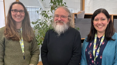Ellie, Simon and Corinne from MS Trust's helpline