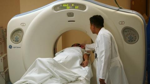 Person in an mri scanner