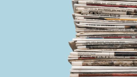 Stack of newspapers