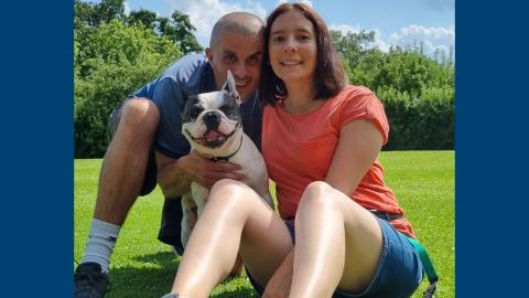 Frances, Alexis and dog