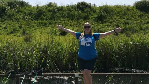 Lady taking part in Miles for MS