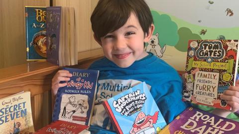 Luke fundraising at school