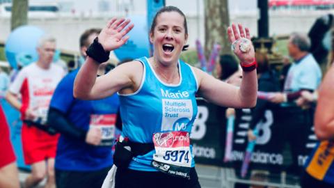Marie running the London Marathon