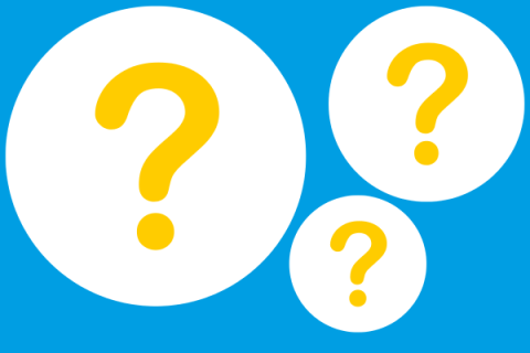 three question marks in bubbles
