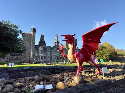 Cardiff dragon statue
