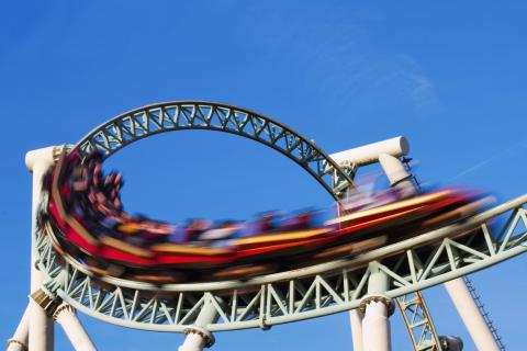 blurred rollercoaster