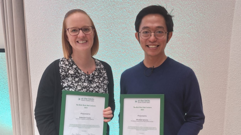 Image of Abraham and Deborah with certificates