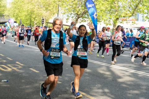 Two MS Trust runners at the London Marathon