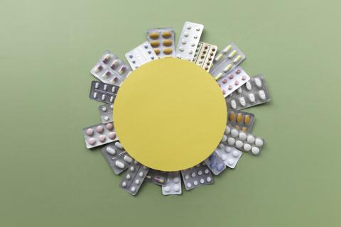 Blister pack medications in a circle
