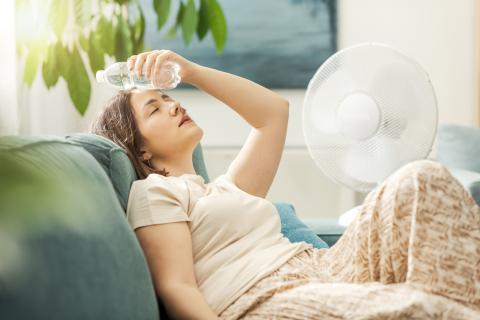 Woman struggling with the heat
