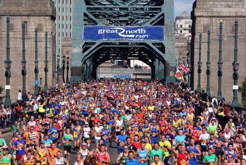 Lots of runners at The Great North Run