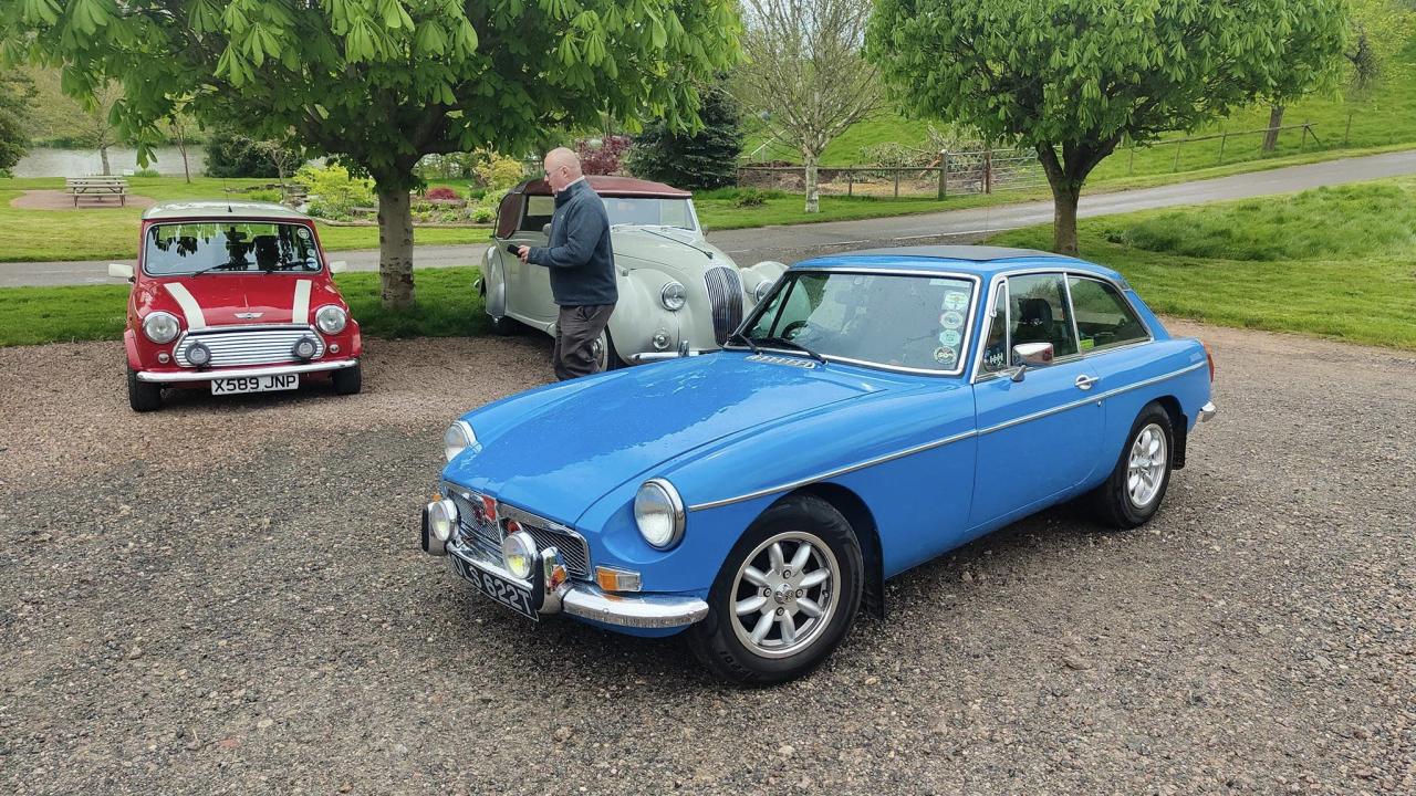 bright blue car