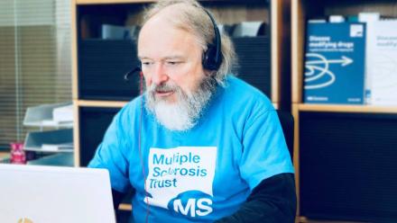 Simon answering the MS Trust helpline