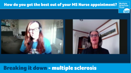 MS Trust podcast interviews MS Trust Lead Nurse Specialist Lou Jarrett 