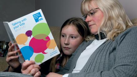 Mother daughter talking with kids