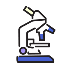 An image of a microscope signifying research